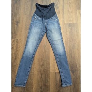 AG Adriano Goldschmied Jeans Maternity 26‎ Medium Wash Skinny Pull On Blue Denim
